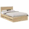 vidaXL Bed Frame with Drawer Sonoma Oak 120 x 190 cm Engineer Wood