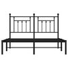 vidaXL Metal Bed Frame without Mattress with Headboard Black 140x200cm