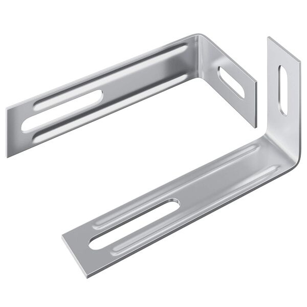 vidaXL Anti Tip Bracket Plain 2 pcs Silver 74.5 x 15 x 32 mm Iron