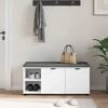 vidaXL Hall Bench White 100 x 38 x 46 cm Engineered Wood and Fabric