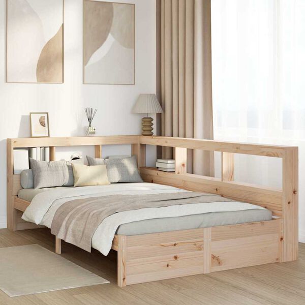 vidaXL Bookcase Bed without Mattress 120x190 cm Small Double Solid Wood Pine