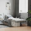 vidaXL Metal Bed Frame without Mattress with Footboard White 90x200cm