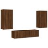 vidaXL 4 Piece TV Wall Units with LED Brown Oak Engineered Wood