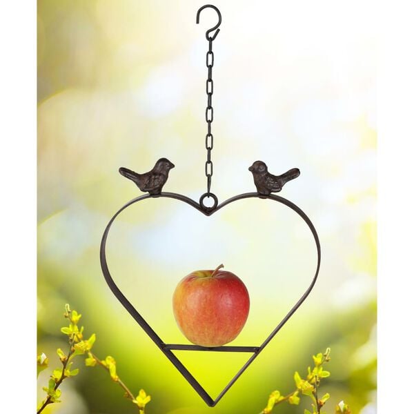 HI Bird Feeder Heart Shape 23.5 cm Brown