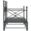 vidaXL Daybed with Trundle without Mattress Black 90x200 cm Steel