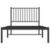vidaXL Metal Bed Frame without Mattress with Headboard Black 90x190cm