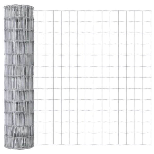 vidaXL Euro Fence Silver 1.2 x 25 m Hot dip galvanized iron
