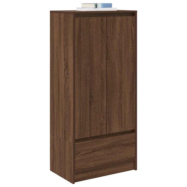 vidaXL Cabinet with Drawer Brown Oak 55.5x34x119.5 cm Engineered Wood