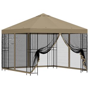 vidaXL Garden Gazebo with Sidewalls 3 x 3 m Beige Polyester and Steel