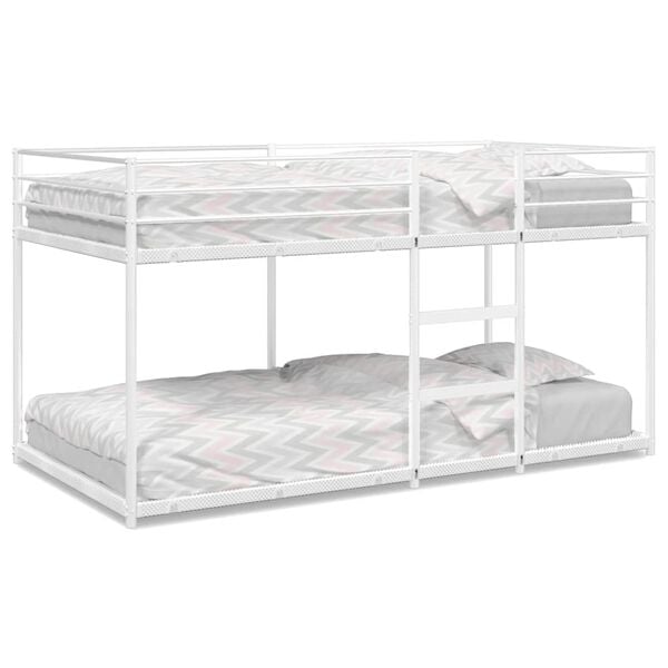 vidaXL Bunk Bed without Mattress White 90x200 cm Steel