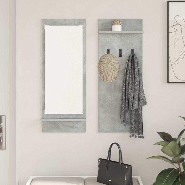 vidaXL Wall-Mounted Coat Rack with Shelf Concrete grey 70 x 10 x 90 cm