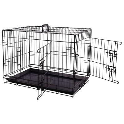 FLAMINGO Pet Wire Cage with Sliding Door Mezo M 47x77x55 cm Black