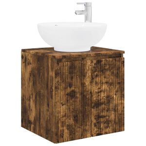 vidaXL Wall-Mounted Sink Vanity Smoked Oak 49.5 x 44.5 x 65 cm