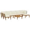 vidaXL 8 pcs Solid Acacia Wood & Rope Natural