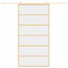 vidaXL Sliding Door Gold 102.5x205 cm Clear ESG Glass and Aluminium