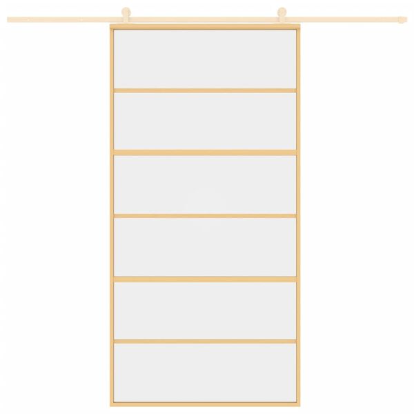 vidaXL Sliding Door Gold 102.5x205 cm Clear ESG Glass and Aluminium