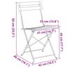 vidaXL Garden Folding Chair Folding 2 pcs White 42 x 46 x 82cm Metal