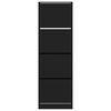 vidaXL Shoe Cabinet with 4 Flip-Drawers Black 60x34x187.5 cm