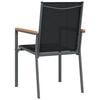 vidaXL Garden Chairs 4 pcs Black 55x61.5x90 cm Textilene and Steel