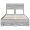 vidaXL Bed Frame with Drawer Grey Sonoma 135 x 190 cm Engineered Wood