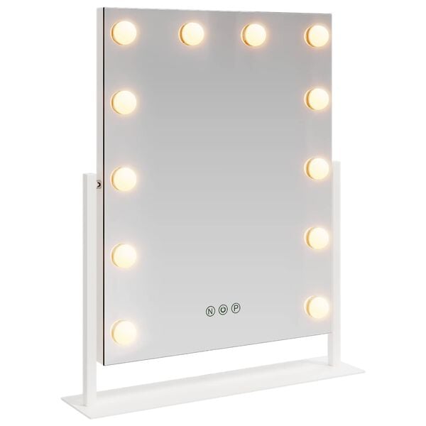 vidaXL LED Vanity Mirror White 44 x 10 x 53 cm Glass and Steel