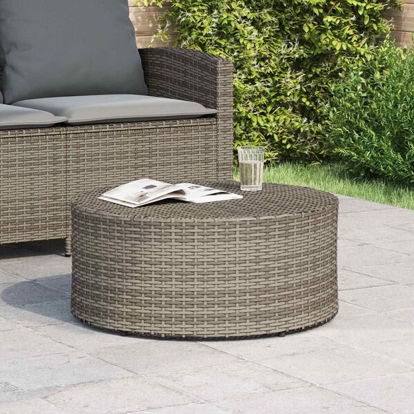 vidaXL Outdoor Coffee Tables Grey &Oslash; 68 x 30 cm Rattan
