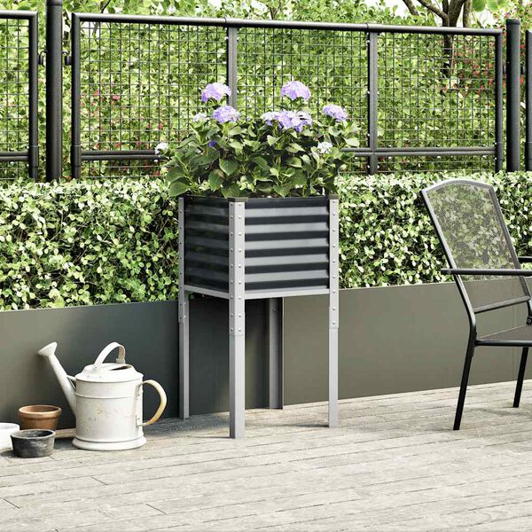 vidaXL Garden Planter Anthracite 45x45x88 cm Steel