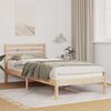 vidaXL Bed Frame with Headboard Brown 100 x 220 cm Solid Pine Wood