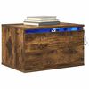 vidaXL Wall-mounted Bedside Cabinets with LED Lights 2 pcs Smoked Oak