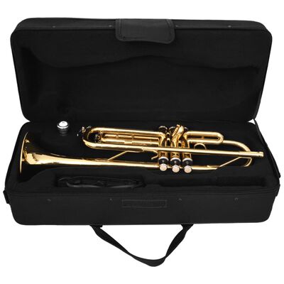 vidaXL Trumpet Yellow Brass with Gold Lacquer Bb