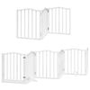 vidaXL Dog Gate with Door Foldable 12 Panels White 600 cm Poplar Wood