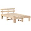 vidaXL Bed Frame with Headboard Natural 140 x 190 cm Solid Pine Wood