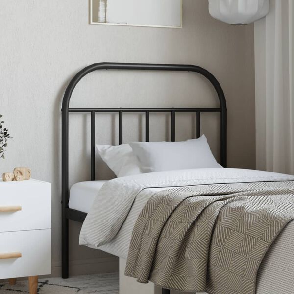 vidaXL Metal Replace Headboard Black 90 cm