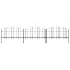 vidaXL Garden Fence with Spear Top Steel 537x125 cm Black