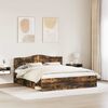 vidaXL Bed Frame Smoked Oak 200 x 200 cm Solid Pine Wood
