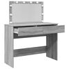 vidaXL Dressing Table with LED Grey Sonoma 100x40x120 cm