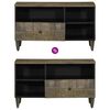 vidaXL TV Cabinet Black 80x33x46 cm Solid Wood Mango