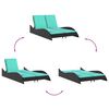 vidaXL Sun Lounger with Cushions Black 114x205x73 cm Poly Rattan