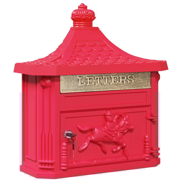 vidaXL Wall Mounted Mailbox Red 40.5 x 16 x 45 cm Cast Aluminum