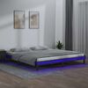 vidaXL LED Bed Frame without Mattress Grey 120x190 cm Small Double Solid Wood