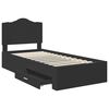 vidaXL Bed Frame with Headboard Black 100 x 200 cm Engineered Wood