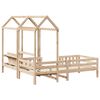 vidaXL Bed and Bench Set with Roof without Mattress 100x200 cm