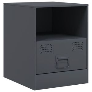 vidaXL Bedside Cabinet Anthracite 34.5x39x44 cm Steel