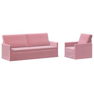 vidaXL Sofa Set 2 pcs Pink Velvet