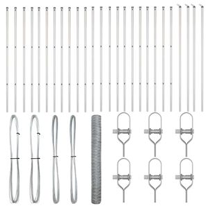 vidaXL Hexagonal Fence Ground Fix 50 x 1.4 m Galvanised Steel Silver