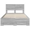 vidaXL Bed Frame with Drawer Grey Sonoma 120 x 200 cm Engineered Wood