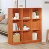 vidaXL Book Cabinet Wax Brown 104 x 33 x 110 cm Solid Pine Wood