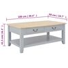 vidaXL Coffee Table Grey 100x50x41.5 cm Solid Wood Paulownia