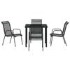 vidaXL Garden Dining Set 5 pcs Black Powder-Coated Steel
