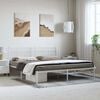 vidaXL Metal Bed Frame without Mattress with Headboard White 193x203cm